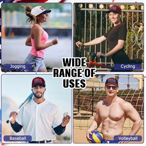Image of Shyyween USA Hats Patriotic 4th of July Visors Buckets Hats Baseball Caps American Flag Embroidered Caps 250th for Men Women