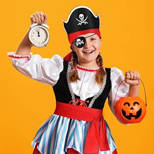image for Vicenpal Pirate Costume Accessory Set Kids Pirate Eye Patches Sash Bel