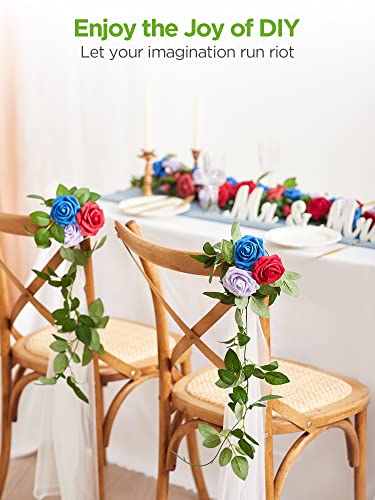 Innogear Artificial Flowers, 50 Pcs Faux Flowers Fake Flowers Lilac Roses Perfect For Diy Wedding Bouquets Centerpieces Bridal Shower Party Home Flower Arrangement Christmas Decorations #TOP2