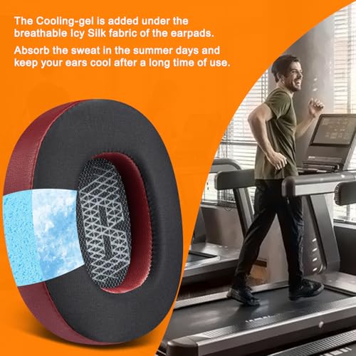 SOULWIT Cooling Gel Replacement Ear Pads for JBL E65BTNC/Live 650BTNC/Live 770NC/Live 660NC/Duet NC Over-Ear Headphones, Earpads Cushions with Noise Isolation Foam - Burgundy by SOULWIT - Used condition - Image 5
