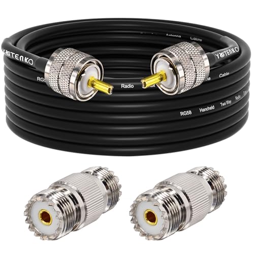 Câble d'antenne CB PL259 mâle anti-perte coaxial RG58 50 Ohm avec raccords