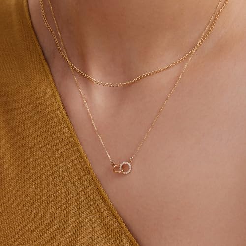 Gelin Diamond Interlocking Circle Necklace for Women2