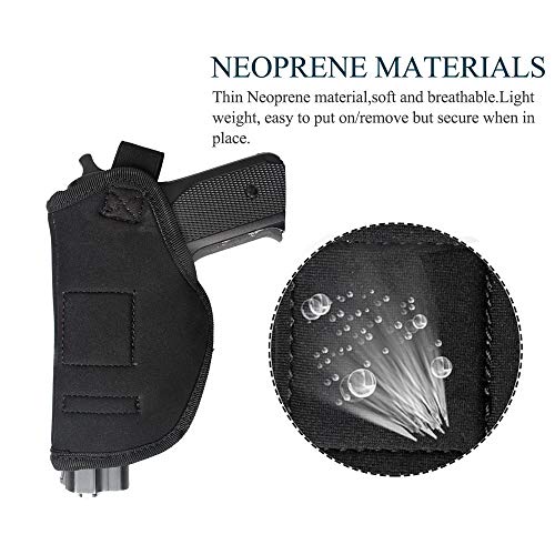 Kosibate Pu Leather Pancake Holster With Neoprene Iwb Gun Holsters, Compatible With Glock 26 27 30 33, M&P Shield, Xds, Taurus Pt111 Holster #TOP5