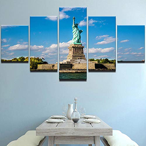 Impression sur toile 5 pièces Liberty Building tableau mural salon - 3