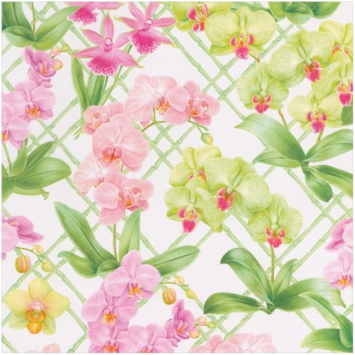 Caspari Orchid Conservatory Gift Wrap - 1 Roll of Wrapping Paper