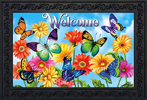 Briarwood Lane D01555 Fluttering Butterflies Spring Doormat Indoor Outdoor 30 Inch X 18 Inch cover