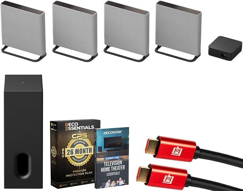 BRAVIA Theater Quad with 16 Total Speakers HTA9M2 Bundle with Sub 7 Wireless Subwoofer, Deco Essential 26 Month CPS Protection Pack, 2X HDMI Cable and Deco Gear Home Theater Beginner's Guide