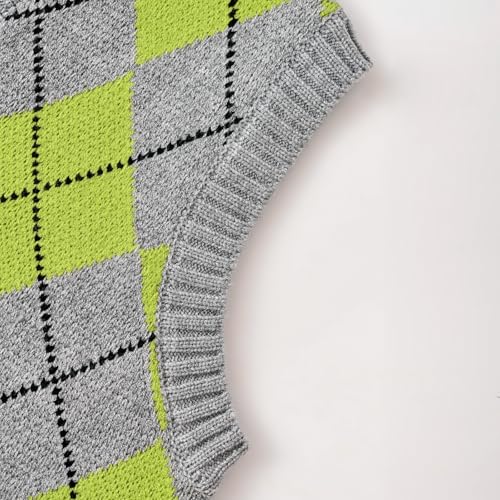 Image of Women's Sweater Vest,Y2K Sleeveless Pattern Preppy Style Knitted Crop Tank Top for Girl