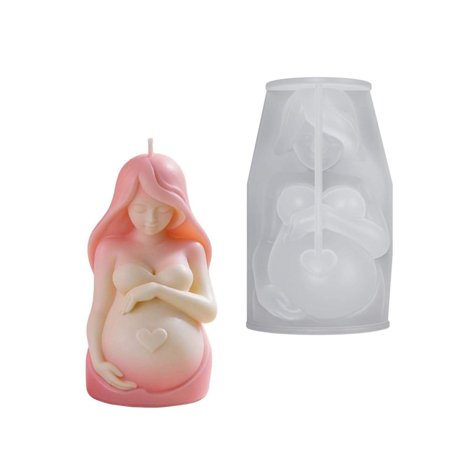Msioytog Flexible Heart Shape Expecting Mother for Soap and Crafting Home Decoration
