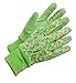 Magid KD103T Kids Dotted Canvas, Knit Wrist Glove, Floral Print (Assorted Colors)