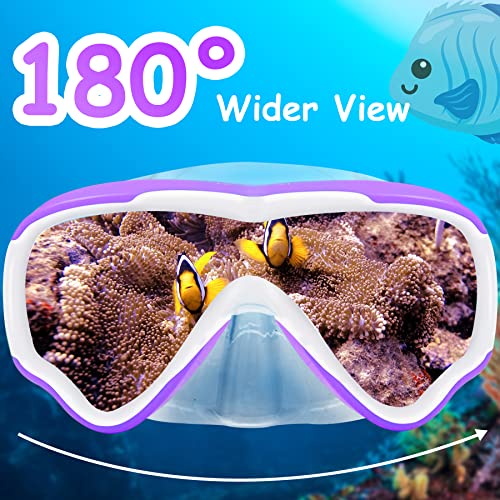 Vvinca Kids-Goggles with Nose Cover, Diving Mask Elastic Fabric Strap Anti Fog Anti Shattered Lens for Kids Swim Goggles 3-14 by Vvinca - Image 6