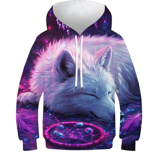 Sweat à capuche enfant original pull mignon manches longues style 3D ado 13-15 ans