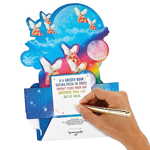 Hallmark Funny Pop Up Birthday Card for Him (Pizza Bear) Paper Wonder Shoebox 3D Card
