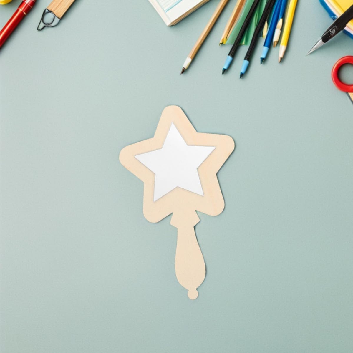 20pcs Unfinished Wooden Handheld Mirror Craft Set for Kids image 5