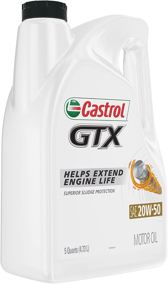 Castrol GTX 20W-50 Motor Oil, 5 Quart, Pack of 2