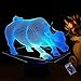 Créatif 3D Bétail Nuit Lampe 16 Couleurs Changeantes Puissance USB Télécommande Contact Switch Lampe Décorative Illusion Optique LED Lampe de Table Anniversaire Noël Cadeau Enfants Jouets