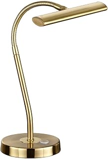 Trio Leuchten LED Table Curtis 579790108, Metal Brass Matt, 1 x 4 Watt, 4 x Compartment Touch, Flex Arm