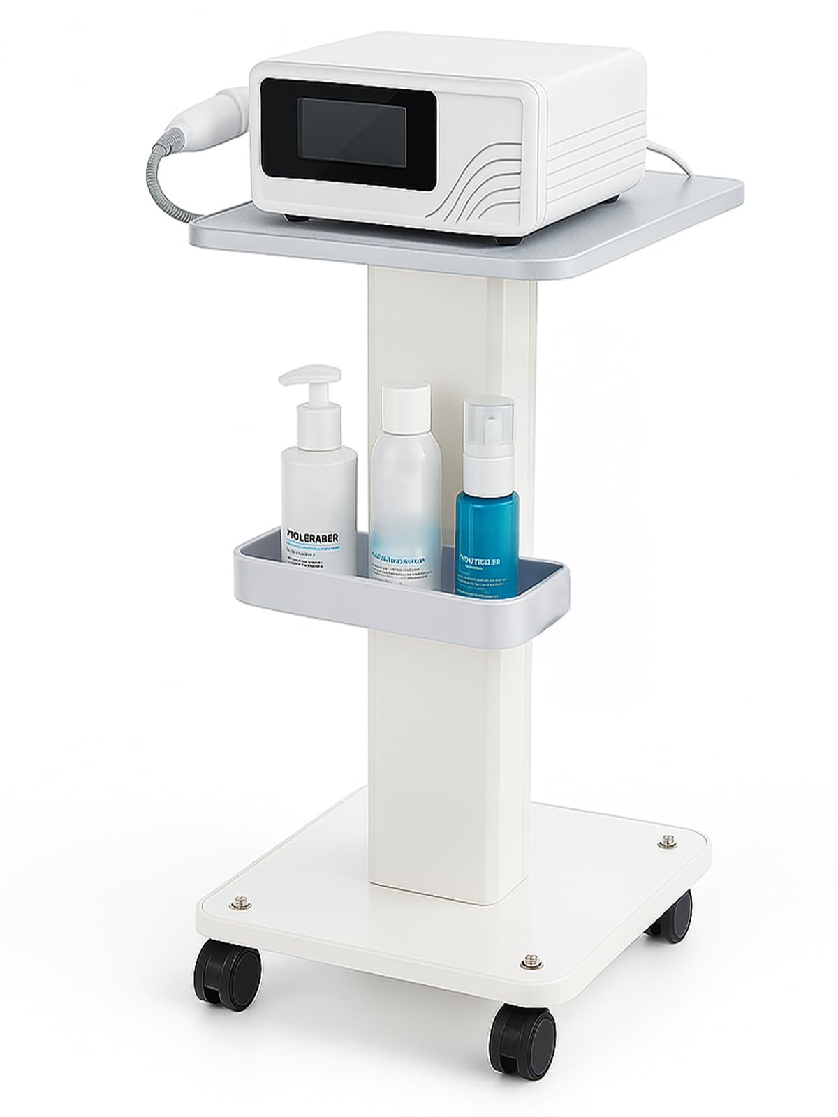 GreenWhim Beauty Trolley On Wheels White Salon Cart Hairdressing Instrument Instrument Storage Rolling Cart Storage
