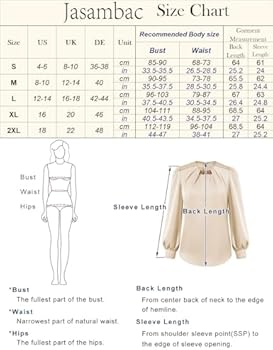 Kate Kasin Damesblouse met ruches aan de voorkant, gepofte lange mouwen, ronde hals, sleutelgat, kantoor, werk, zakelijke tops, Zwart, M