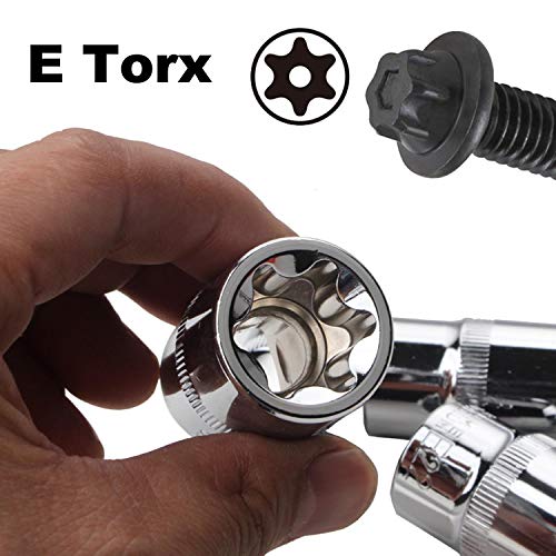 Female E Torx Socket Set 3/8 1/2 1/4 Drive E4 - E24 External Torque Star Socket Kit 14Pcs #TOP2