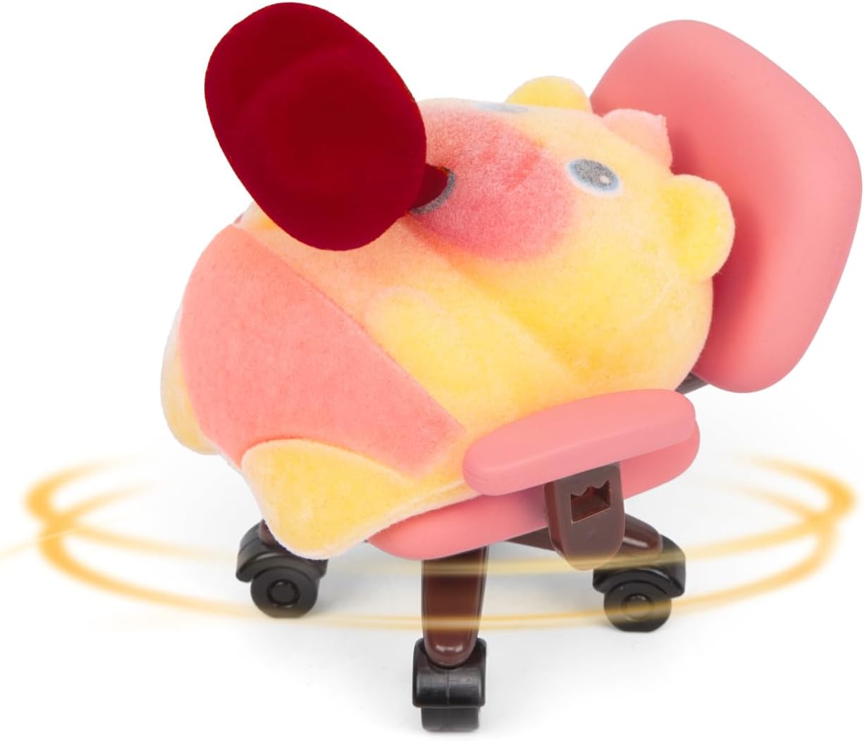 Car Rotating Ornament, Cute Spin Chair Dash Decoration Dynamic Rotate Cartoon Flocked Capybra Car Interior Accessories for Women Men