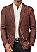 Barry Wang Mens Tweed Blazer Rust Two Button Sport Coat Formal Vintage Meeting Dinner Daily Father's Day Suit Jacket with Chain
