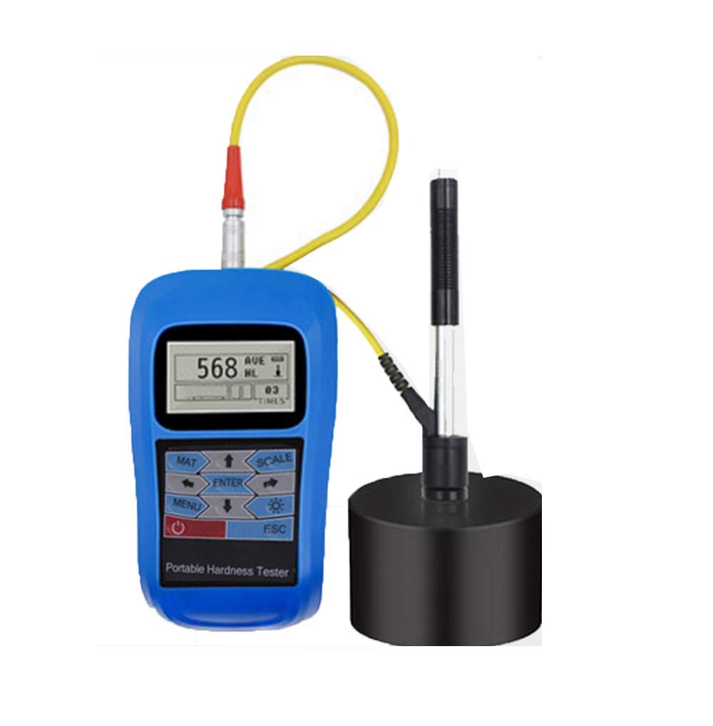 Leeb Hardness Tester Meter Hardness Testing Equipment for Steel Copper Iron Zinc Alloy with Multiple Hardness Scale HL HB HRB HRC HRA HV HS and D Type Impact Device HLD Range170 to 960