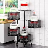 Cesta de frutas y verduras giratoria, soporte de almacenamiento redondo de...