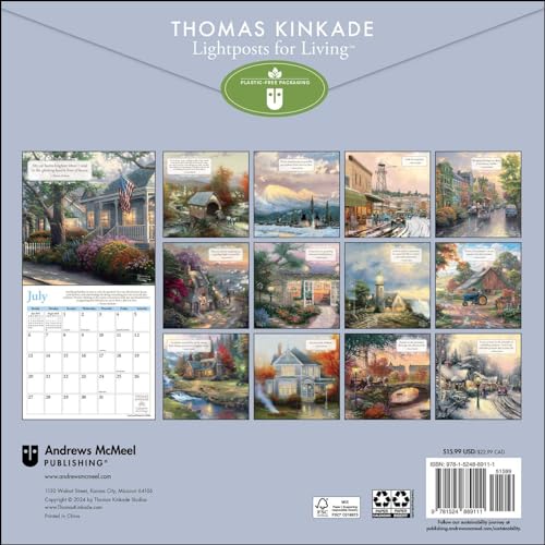 Thomas Kinkade Lightposts for Living 2025 Wall Calendar - Image 2