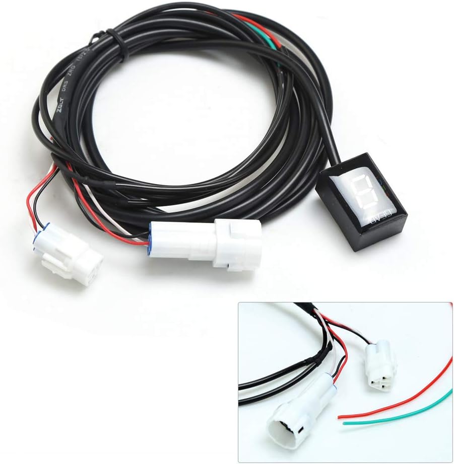 IDEA Waterproof Motorcycle Gear Indicator for Yamaha, Motorcycle LED Digital Display Shift Lever Sensors for Yamaha (Red)