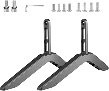 TV Stand Legs - Universal TV Legs, Stand | Upgraded Universal Design, Height Adjuster, Replacement, Non-Slip Base Legs for Wood or Tiled Floors, Fits 32" to 65"