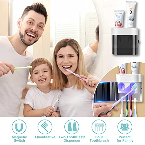 Gfware GF-TH001 Toothbrush Holder Toothpaste Dispenser Wall Mounted Cover Electric Tooth Brush Stand Set thumb #4