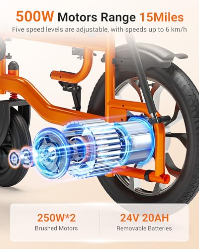 Electric Wheelchairs for Adults, Reclining Electric Wheelchair, 90°-160° Adjustable Backrest, 16\" Alloy Wheels, Mobility Scooter with Detachable Footrest, USB Charging, 5-Speed & LED Light