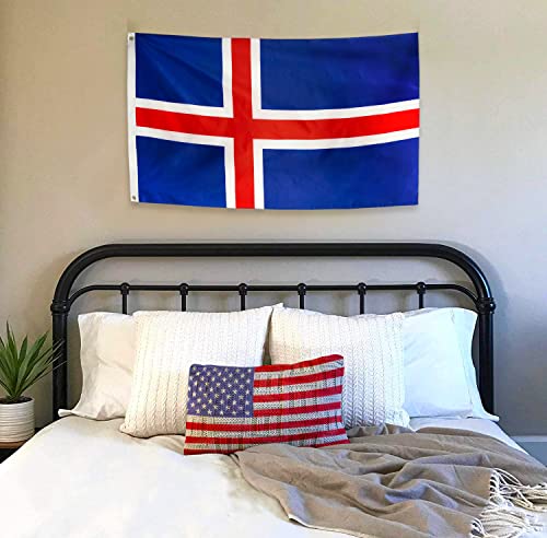 Danf Iceland Flag 3X5 Foot Polyester Icelandic National Flags Polyester With Brass Grommets 3 X 5 Ft #TOP4