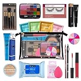 Kit Estojo de Maquiagem Completo Com Necessaire base facial Batom Líquido Presente 21 Itens (Base Morena)