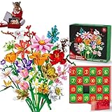 Flower Advent Calendar 2025, 24 Days Flower Bouquet Christmas Countdown Advent Calendar with 24 Flower Model Building Decoration, Bouquet Blocks Advent Calendar for Kids Adults Teens (Daisy) - Image 1