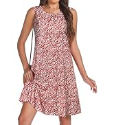 elescat Women's Summer Dresses 2025 Beach Casual Sleeveless Floral Print Tank Loose Sundress with...
