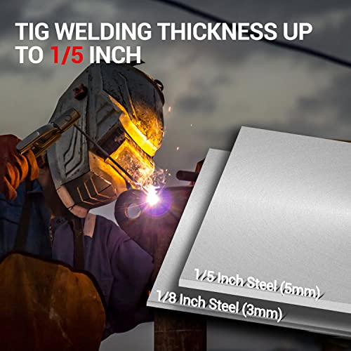 Autogen Tig Welder, High Frequency Tig/Arc/Stick 2 In 1 Welding Machine, 220 Amp 110V & 220V Dual Voltage Welder With Lift Tig Torch And Led Digital Display #TOP2