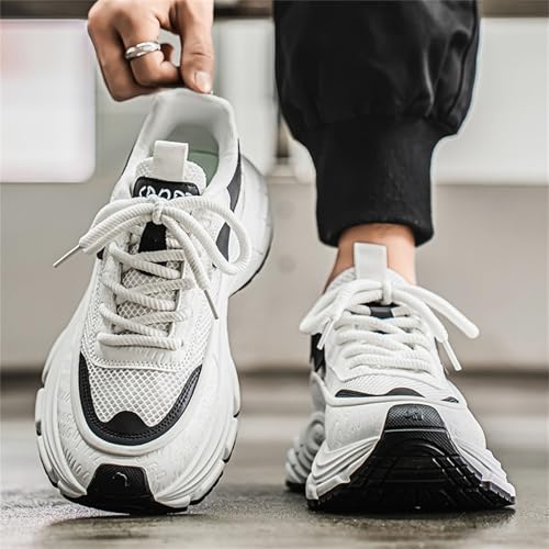 Fashion Breathable Mesh Lace Up Chunky Platform Sneakers for Mens Lightweight Non-Slip Round Toe Walking Running Casual Sport Gym Sneakers4