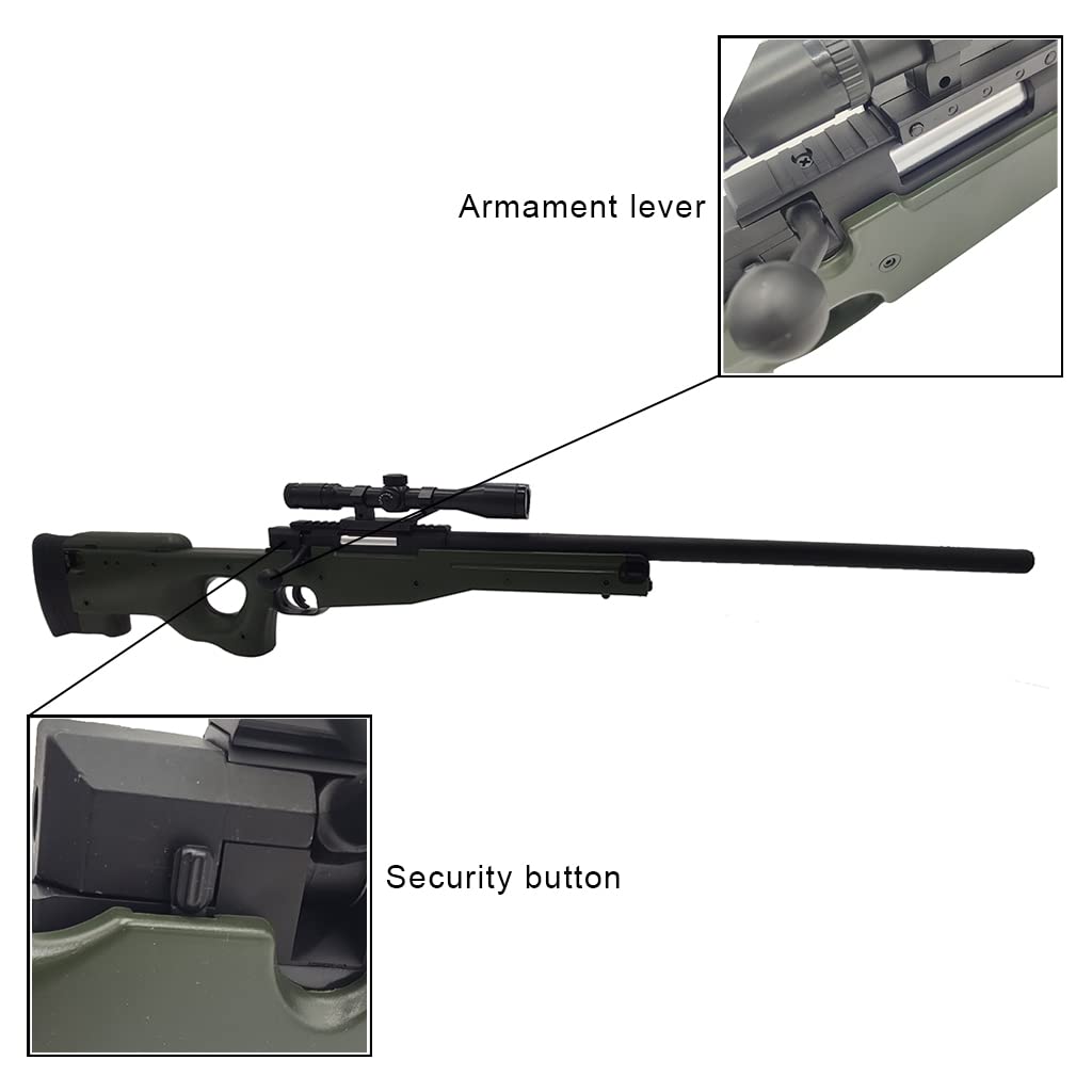 CYBERGUN Fucile Airsoft Mauser SR/Modello a molla/Colori: verde OD e nero/Potenza 1 Joule