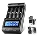 LCD Display Speedy Universal Battery Charger with Car Adapter, Zanflare C4 Smart Charger for Rechargeable Batteries Ni-MH Ni-Cd A AA AAA SC, Li-ion 18650 26650 26500 22650 18490 17670 17500 17355