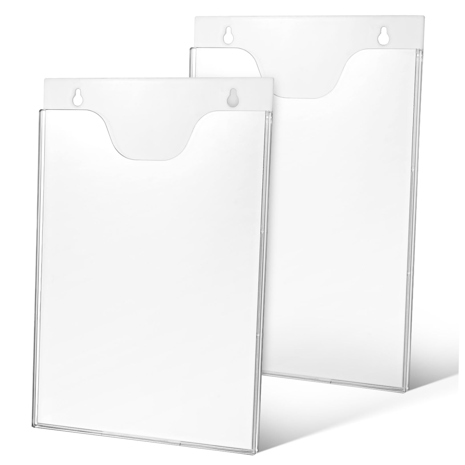 Porte documents mural acrylique transparent lot de 2 pieces