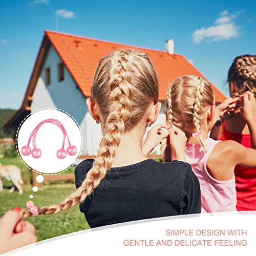 6 Pairs Ball Hair Ties Acrylic Butterfly Ponytail Holders For Girls Circle Elastic Bead Hair Ties Assorted Women Hair Balls Baby Girl Hair Ties With Balls Bubble Hair Bands Hair Accessories #TOP6