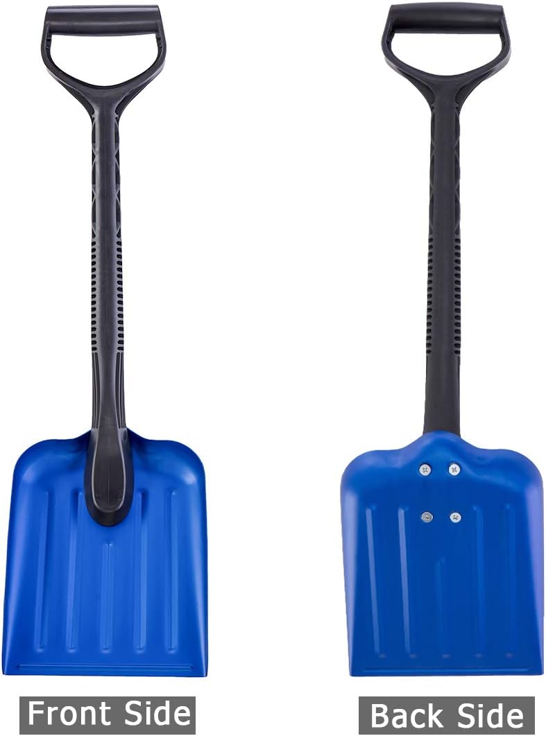 ORIENTOOLS Lightweight and Durable Aluminum Snow Shovel, 27-Inch Multifunctional Garden/Sport Shovel, Suitable for Car or Truck Storage (8" Blade) (Square)