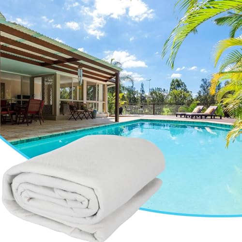 TDHLW Thickened Pool Liner Pad for Above Ground Pool, Swimming Pool Ground Cloth Above Ground Pool Mat Under Pool Floor Padding, Pool Equipment Pad,White,15ft