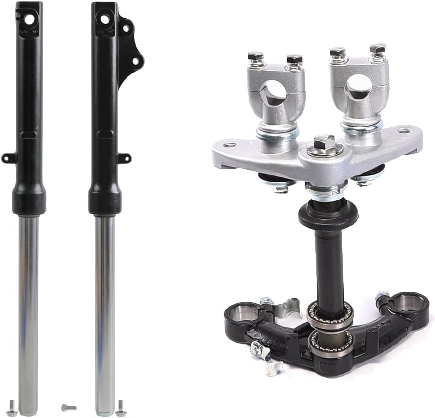 20.5" 520mm 27mm Front Forks Shock Suspension + Triple Tree Clamps for Disc Brake CRF XR CRF50 XR50 70cc 90cc 110cc 125c Mini Pit Dirt Bike Apollo SSR Taotao Motorcycle