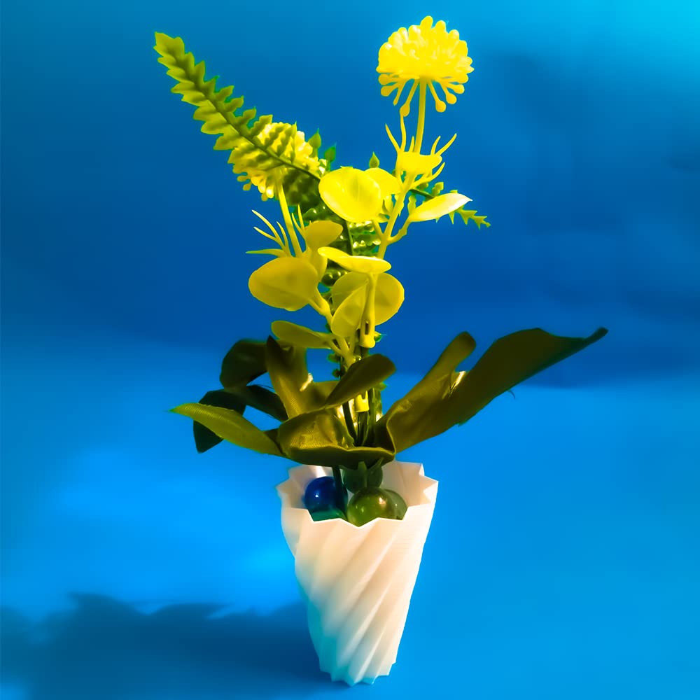 Pot Planter for Indoor Suitable for Desk Star Hollow Vase Art Décor with White PLA Plastic Designed for Décor & Gift