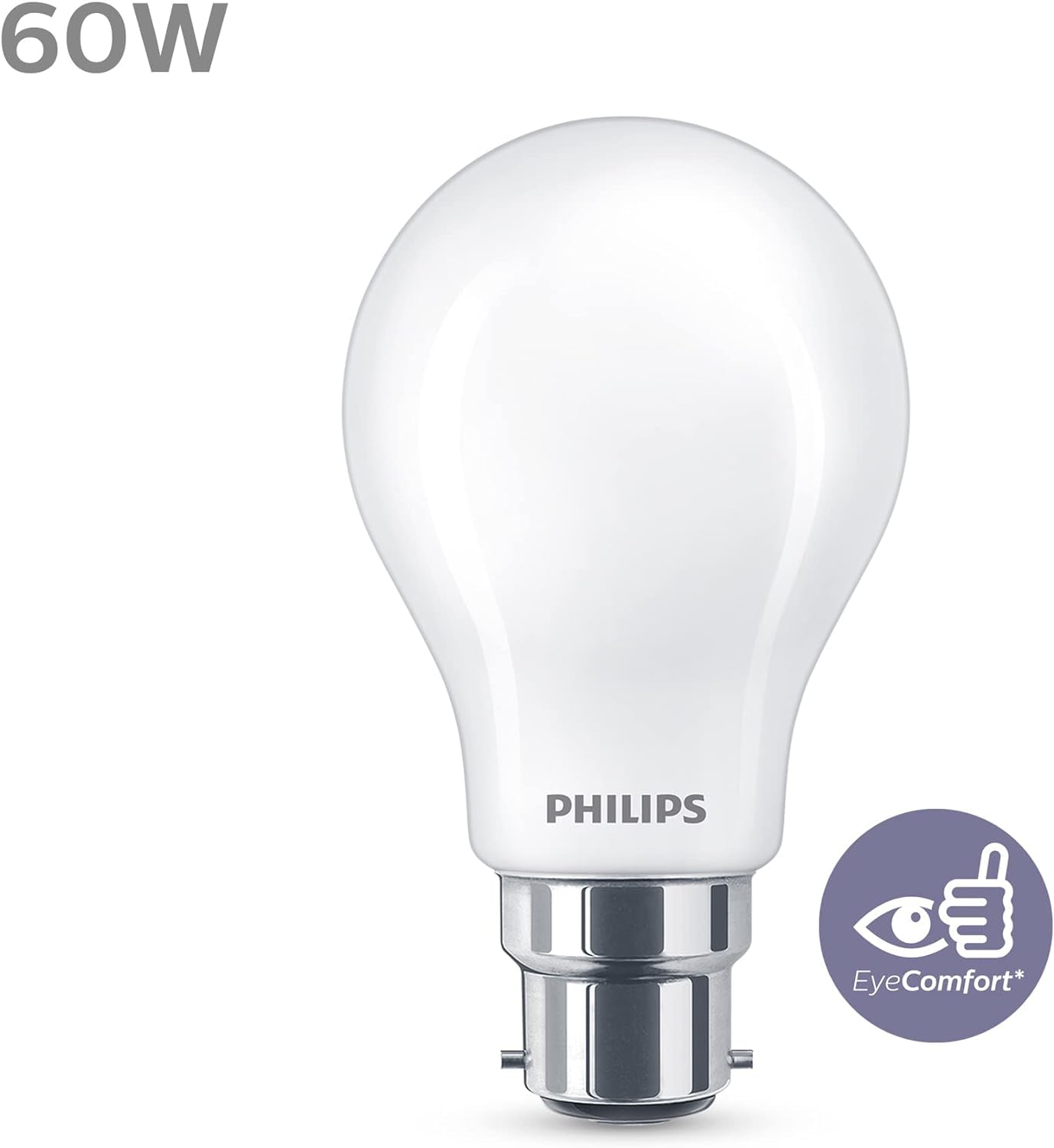 Image secondaire de Ampoule LED Philips B22 60W Blanc Chaud - Verre Dépolie