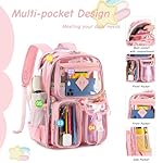 Clear Backpack for Girls Large Heavy Duty Transparent Bookbag for Middle School Kids Travel Daypacks - Image 3
