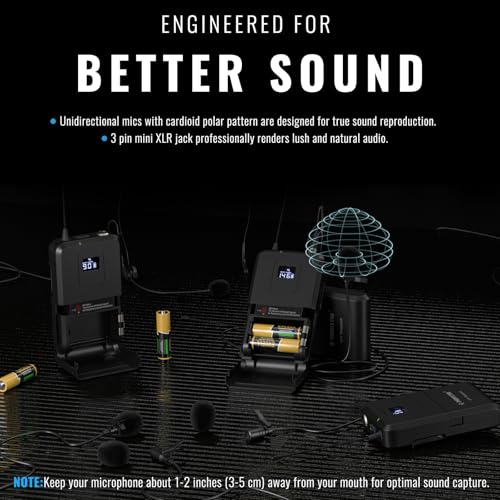 Phenyx Pro Wireless Bodypack Transmitter, UHF Bodypack Microphone for PTU-71/PTU-7000/PTU-6000, with Selectable Frequencies, Mute Function (PWB-7) by Phenyx Pro - Image 3